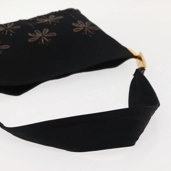 FENDI Shoulder Bag Nylon Black Gold Auth 148347 - Picture 8 of 16